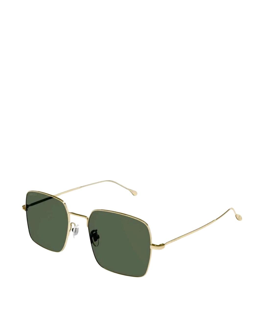 GUCCI Золотые металлические солнцезащитные очки, фото 1