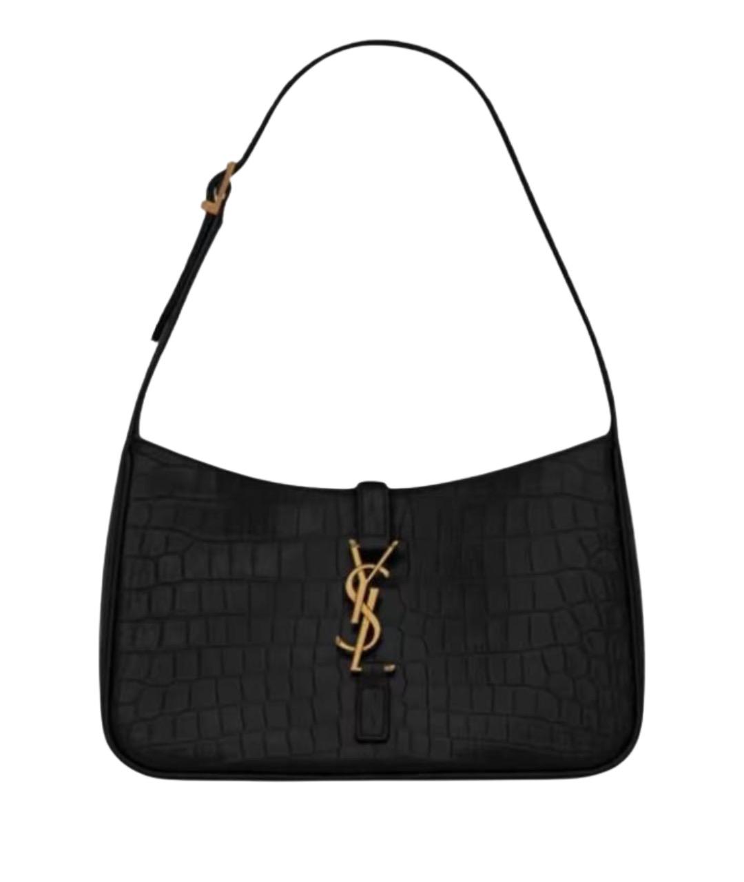 SAINT LAURENT Черная кожаная сумка с короткими ручками, фото 1