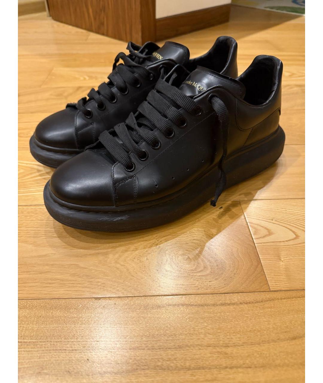 ALEXANDER MCQUEEN Черные кожаные низкие кроссовки / кеды, фото 2