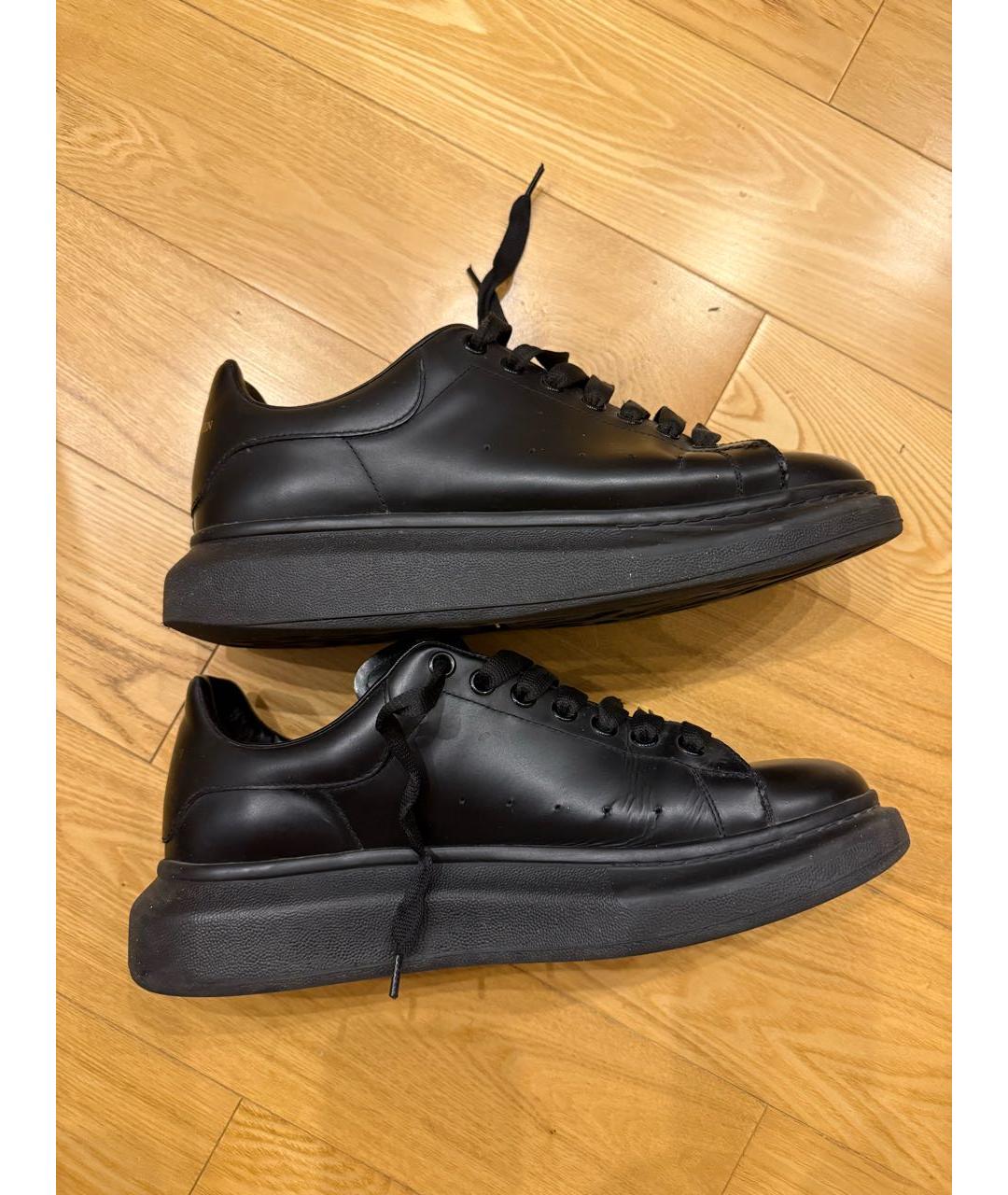 ALEXANDER MCQUEEN Черные кожаные низкие кроссовки / кеды, фото 3
