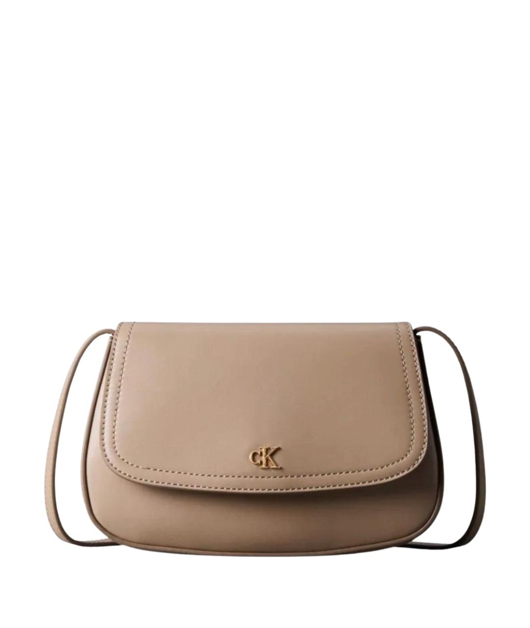 CALVIN KLEIN Бежевая сумка через плечо из искусственной кожи, фото 1