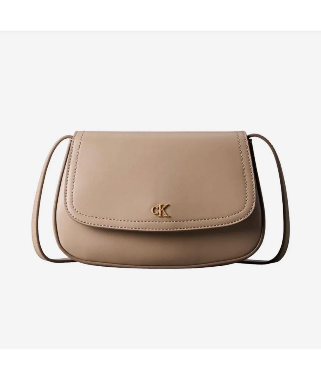 CALVIN KLEIN Бежевая сумка через плечо из искусственной кожи, фото 4