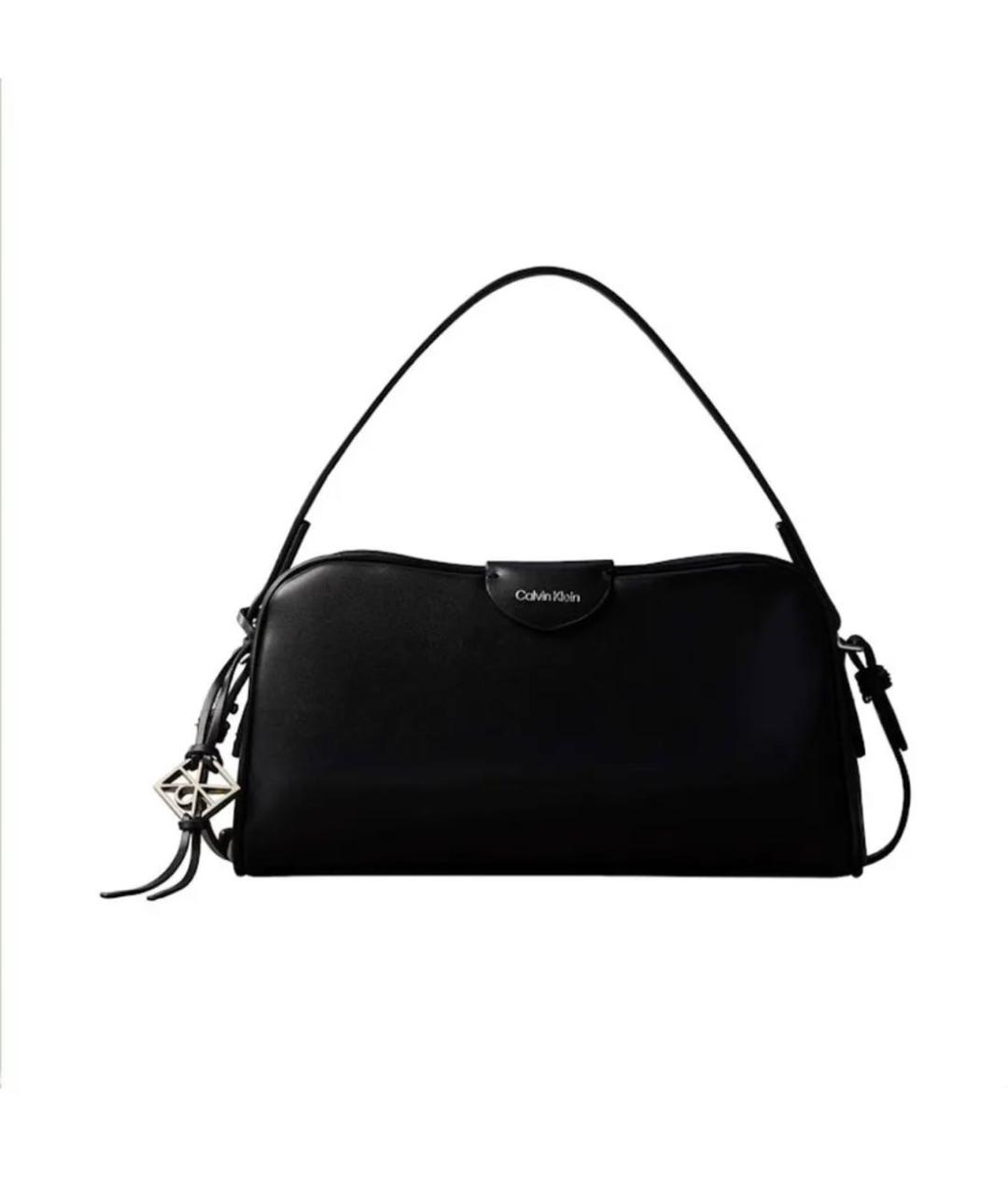 CALVIN KLEIN Черная сумка с короткими ручками из искусственной кожи, фото 4