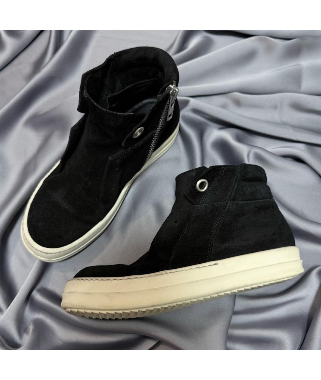 RICK OWENS Черные замшевые кеды, фото 2