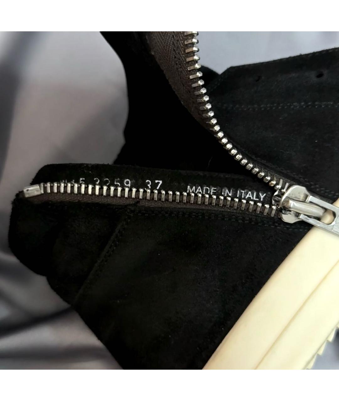 RICK OWENS Черные замшевые кеды, фото 3