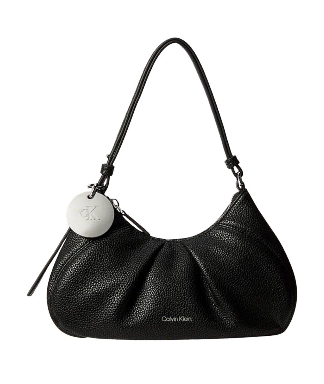 CALVIN KLEIN Черная сумка с короткими ручками из искусственной кожи, фото 1