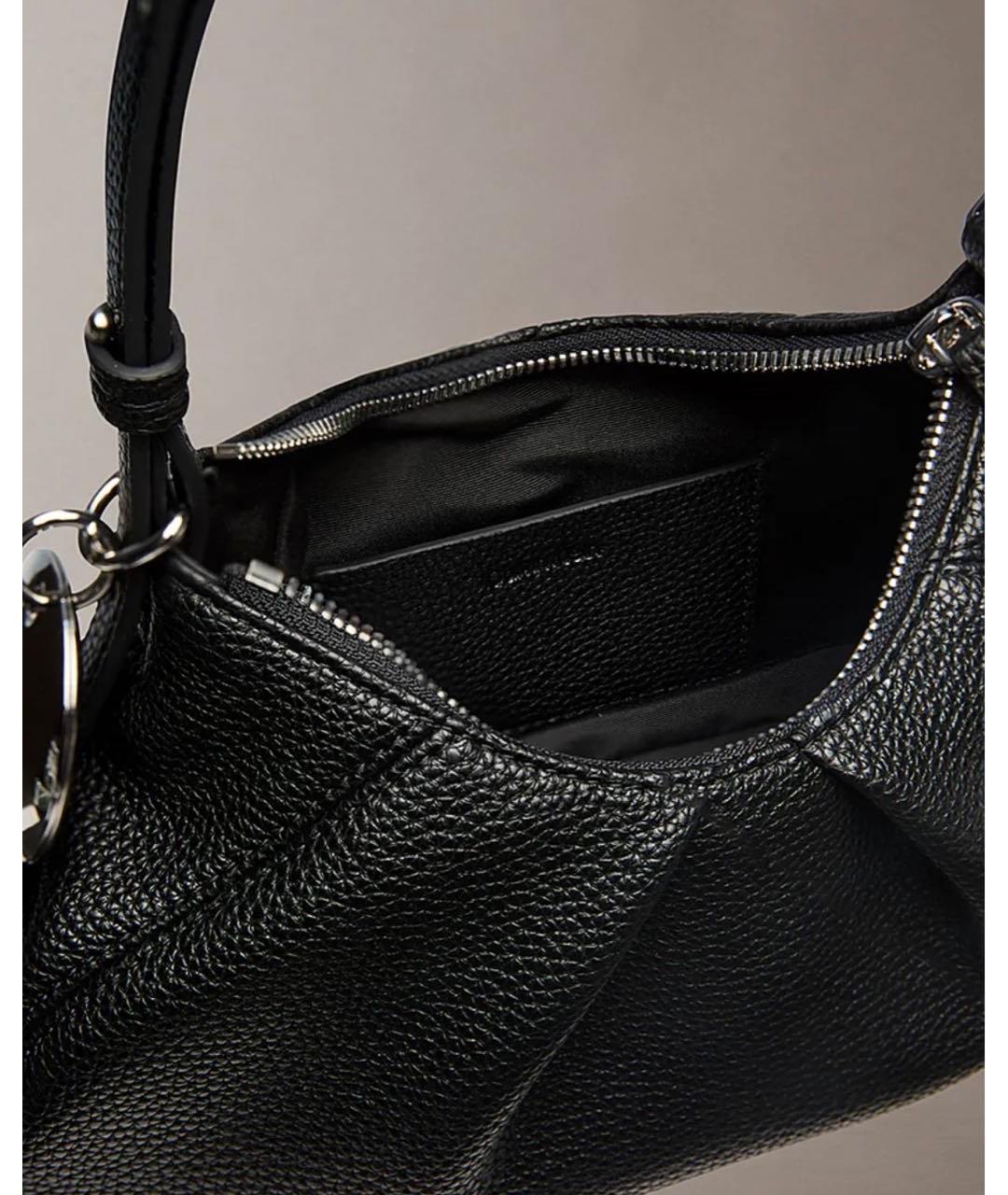 CALVIN KLEIN Черная сумка с короткими ручками из искусственной кожи, фото 2