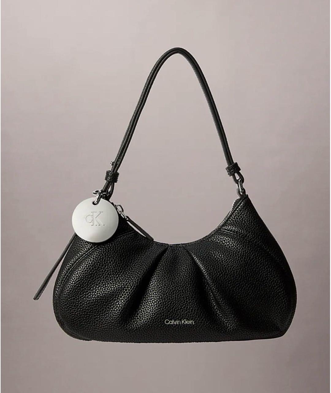 CALVIN KLEIN Черная сумка с короткими ручками из искусственной кожи, фото 4