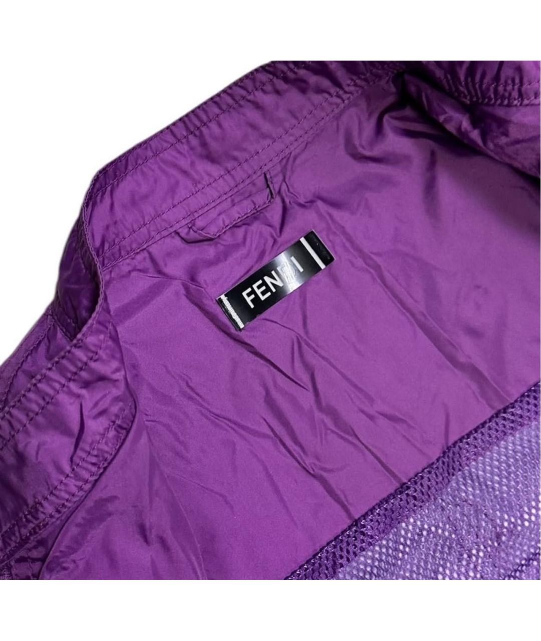 FENDI Фиолетовая полиэстеровая куртка, фото 3