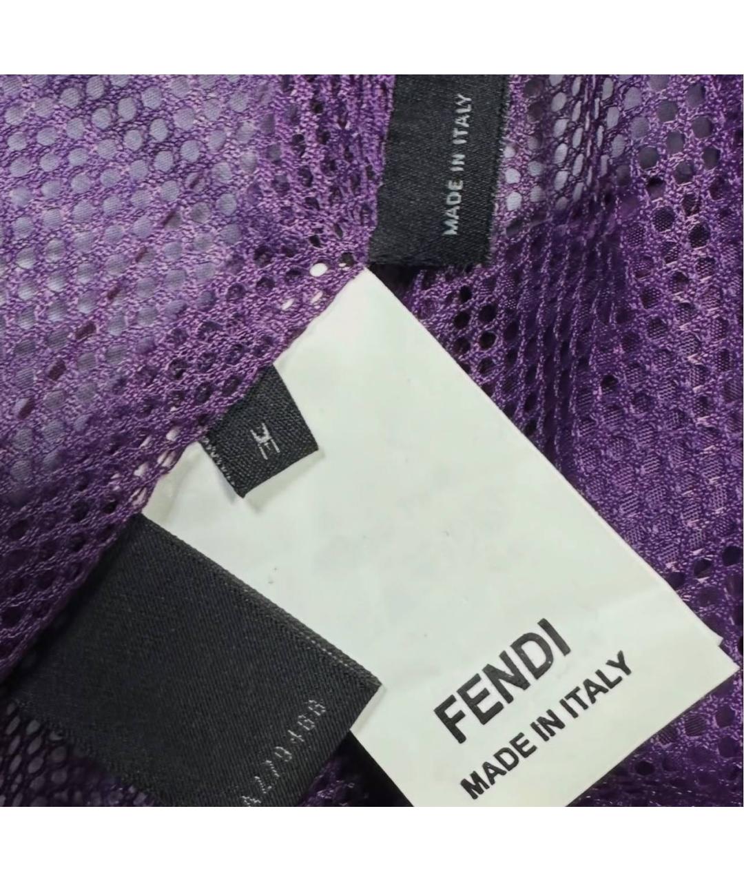 FENDI Фиолетовая полиэстеровая куртка, фото 4