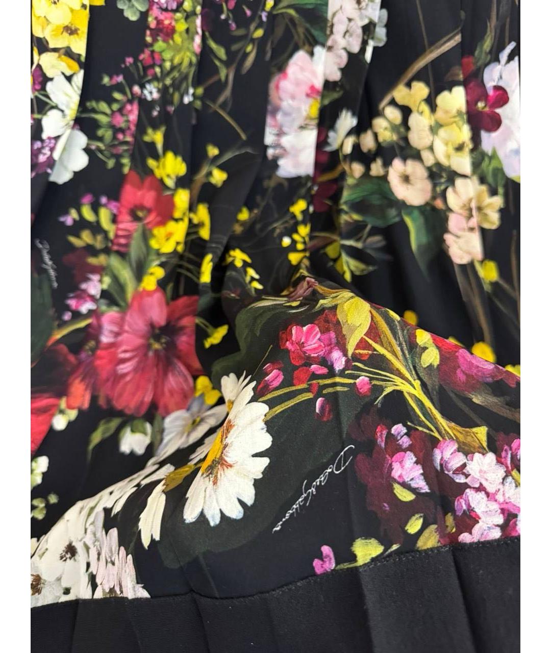 DOLCE&GABBANA Мульти шелковая юбка миди, фото 5