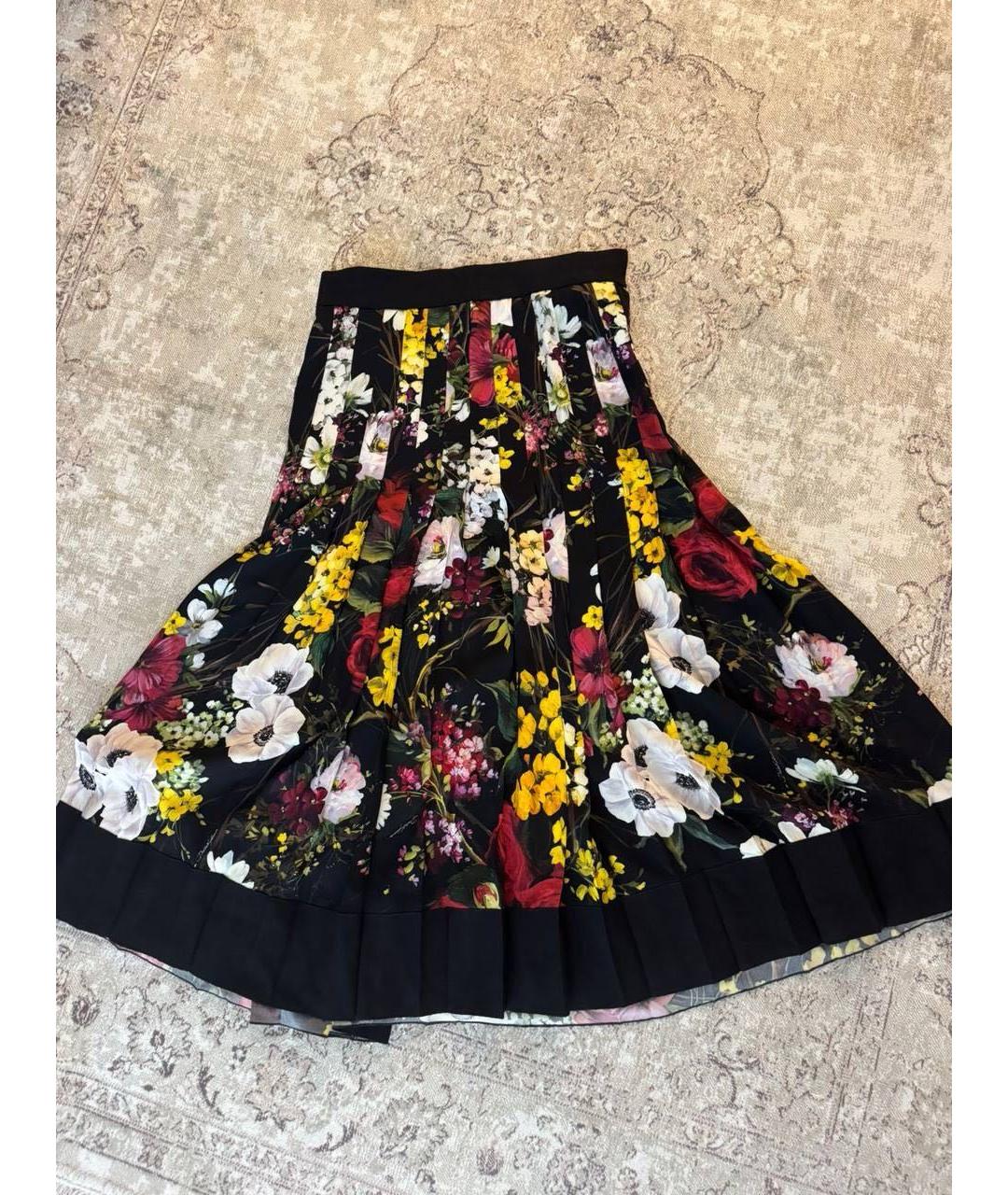DOLCE&GABBANA Мульти шелковая юбка миди, фото 6