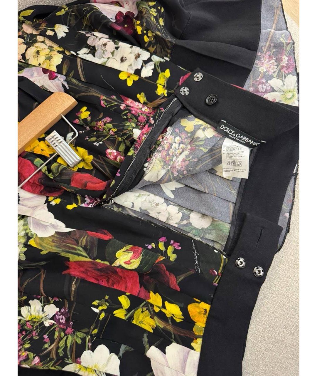 DOLCE&GABBANA Мульти шелковая юбка миди, фото 3