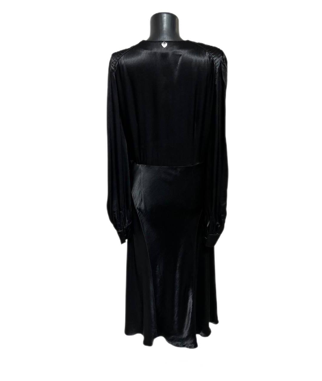TWIN-SET Черное вискозное коктейльное платье, фото 2