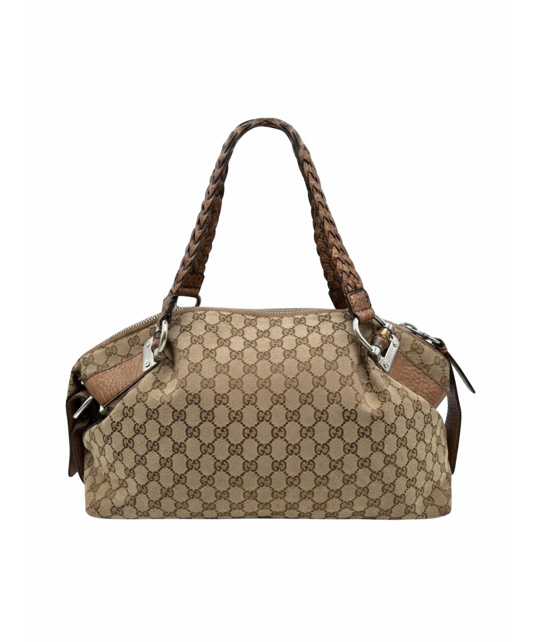 GUCCI Бежевая жаккардовая сумка тоут, фото 1