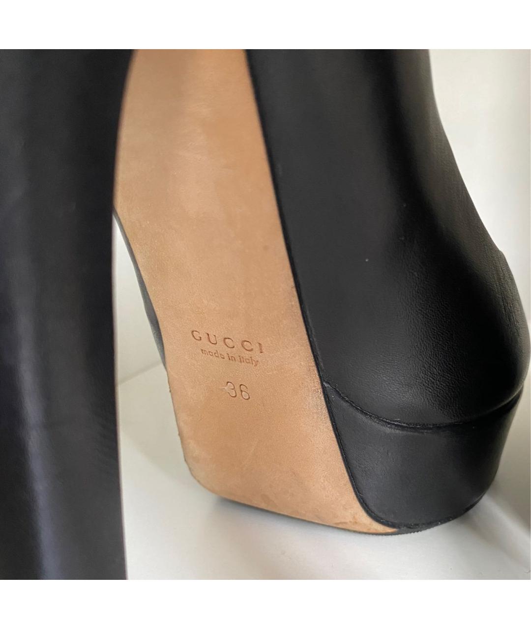 GUCCI Черные кожаные туфли, фото 8