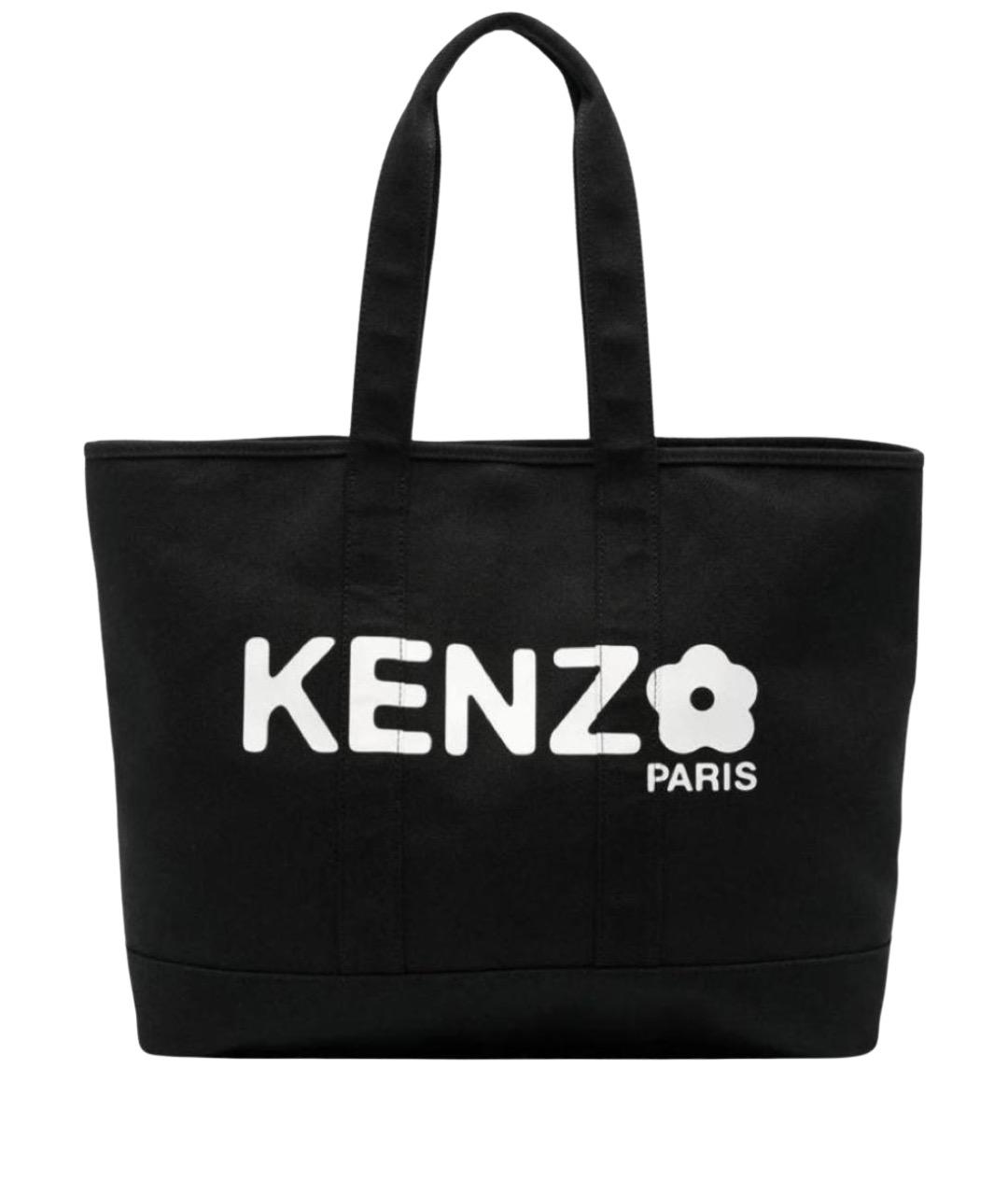 KENZO Черная хлопковая сумка тоут, фото 1