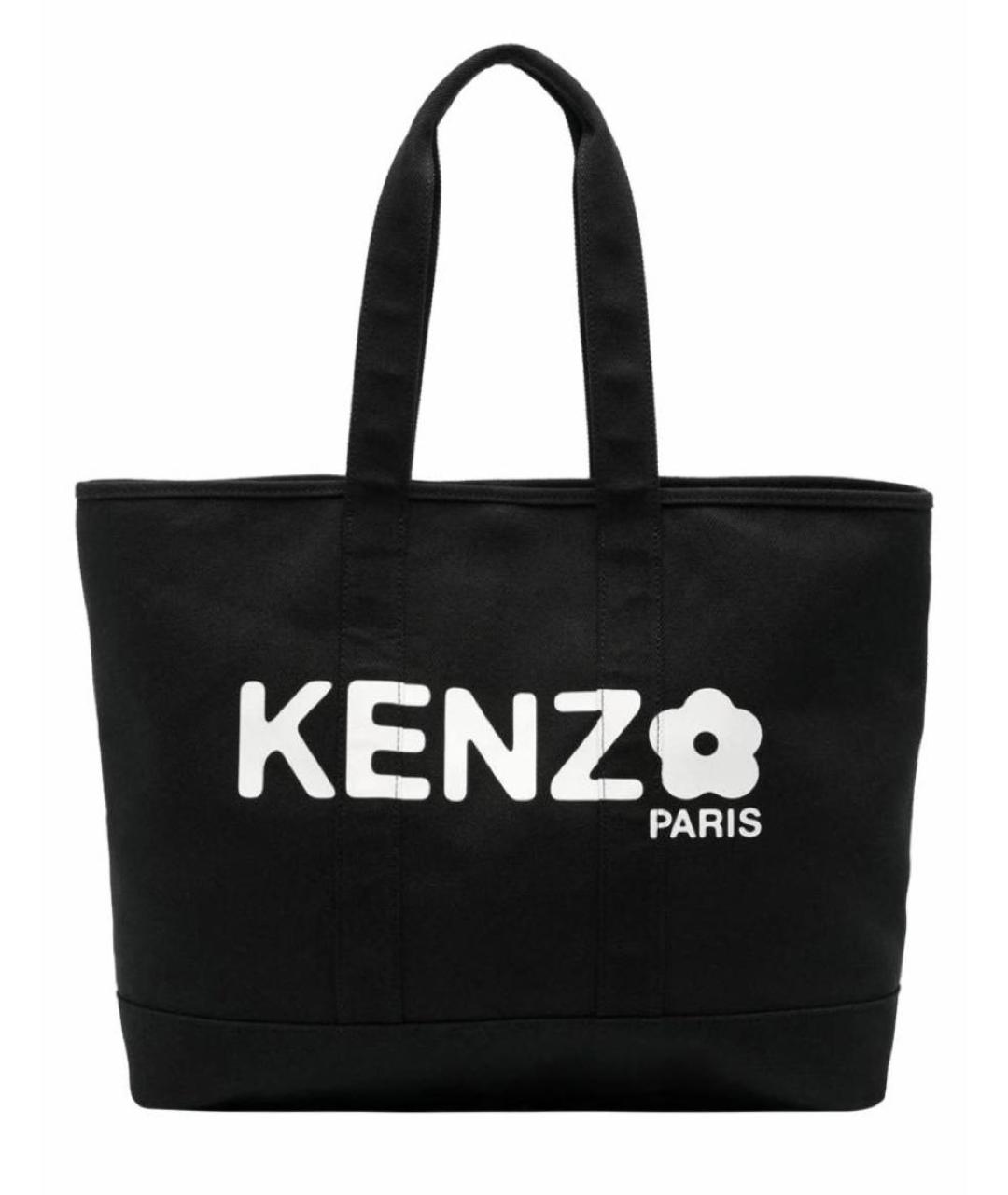 KENZO Черная хлопковая сумка тоут, фото 9