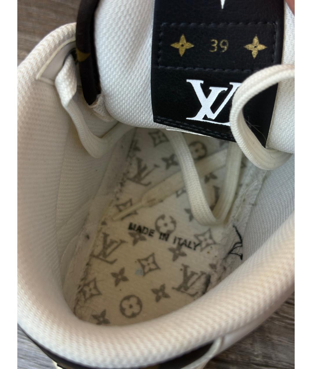 LOUIS VUITTON Белые кожаные кеды, фото 5