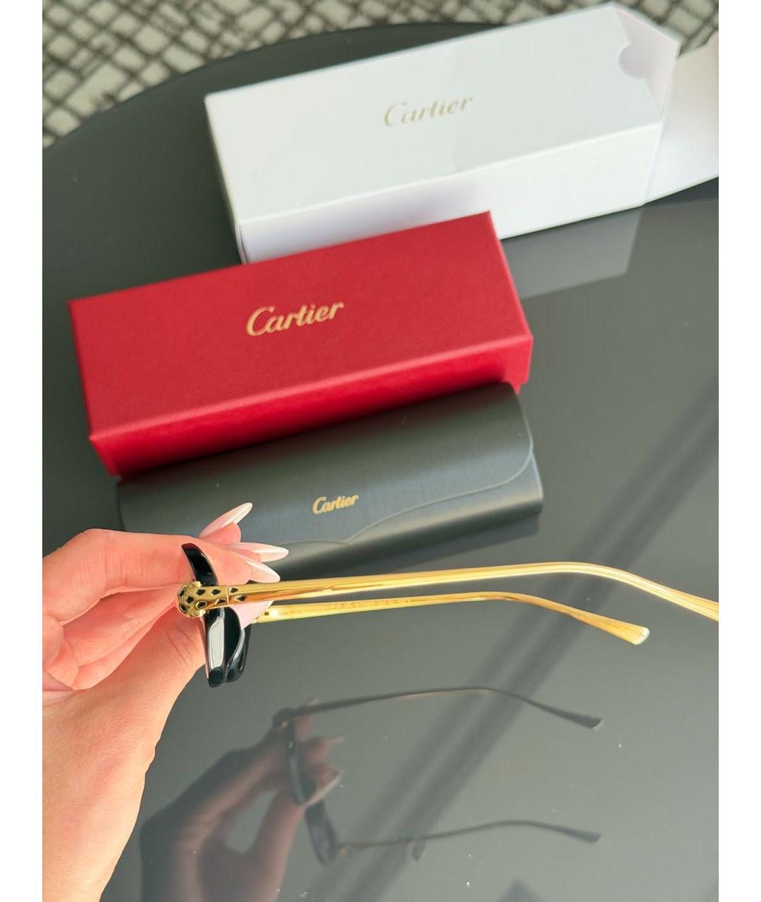 CARTIER Золотые металлические солнцезащитные очки, фото 3