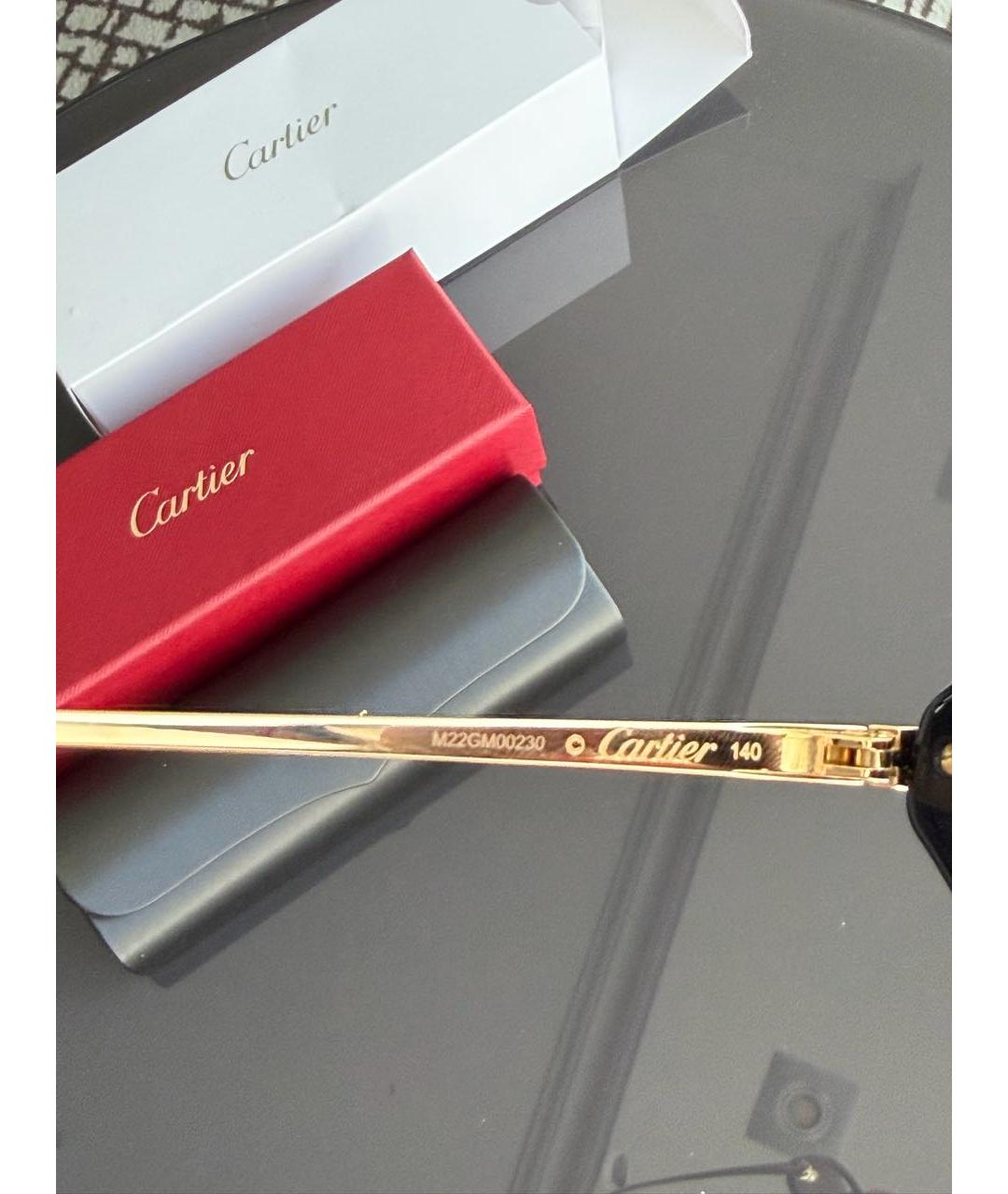 CARTIER Золотые металлические солнцезащитные очки, фото 6