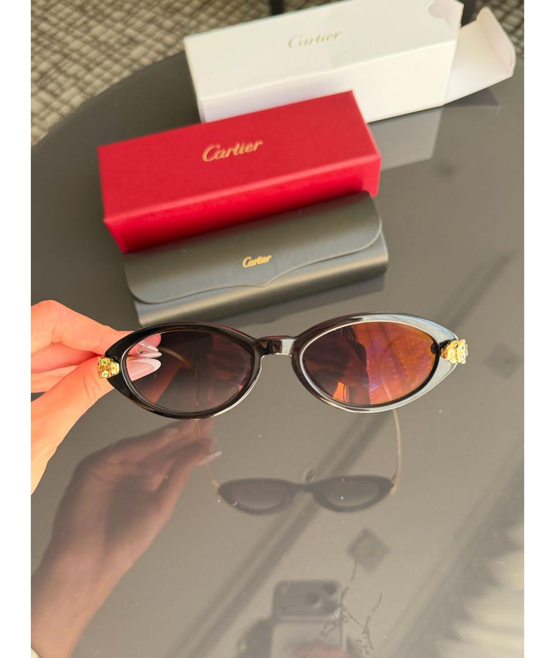 CARTIER Золотые металлические солнцезащитные очки, фото 2