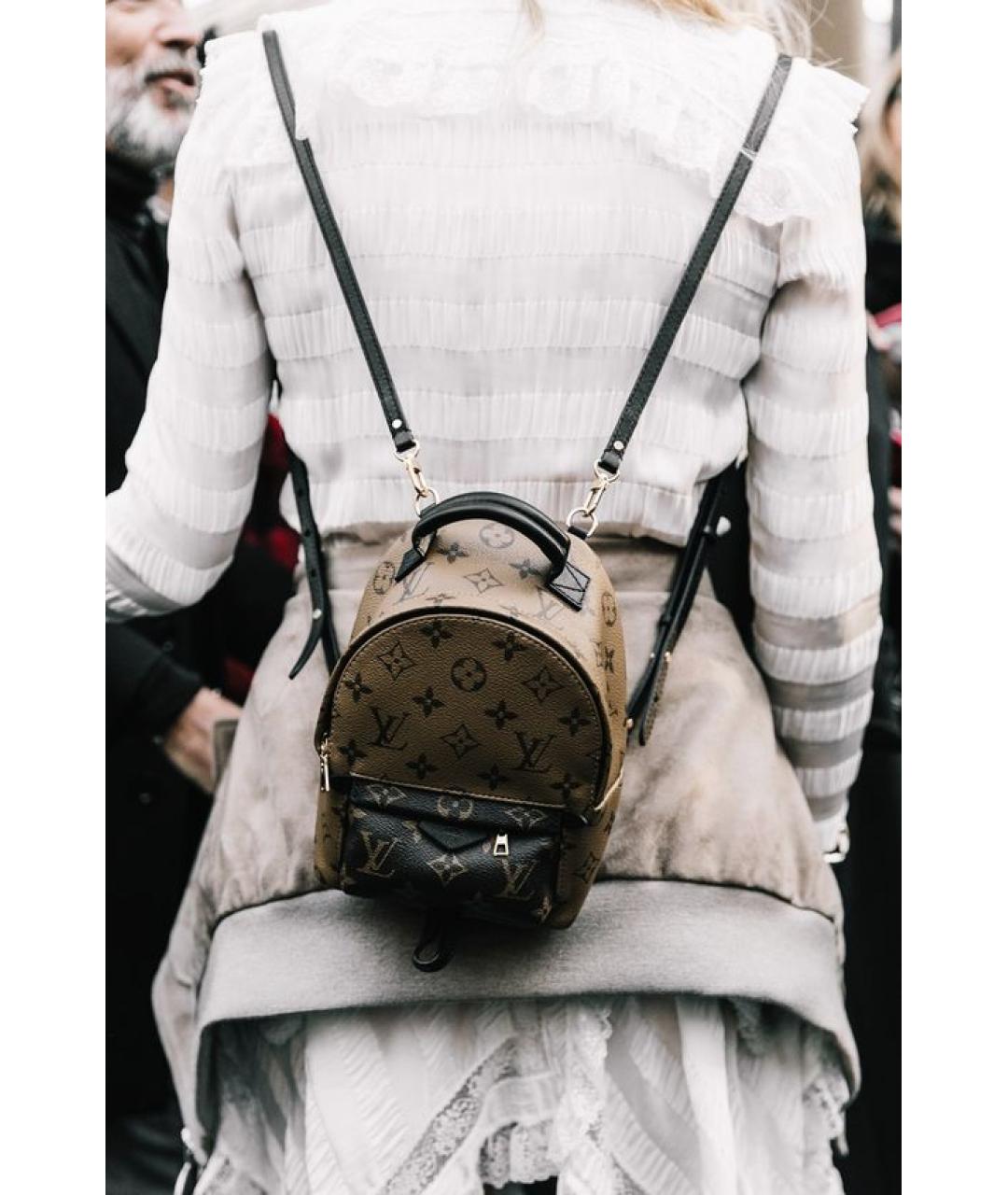 LOUIS VUITTON Коричневый канва рюкзак, фото 6
