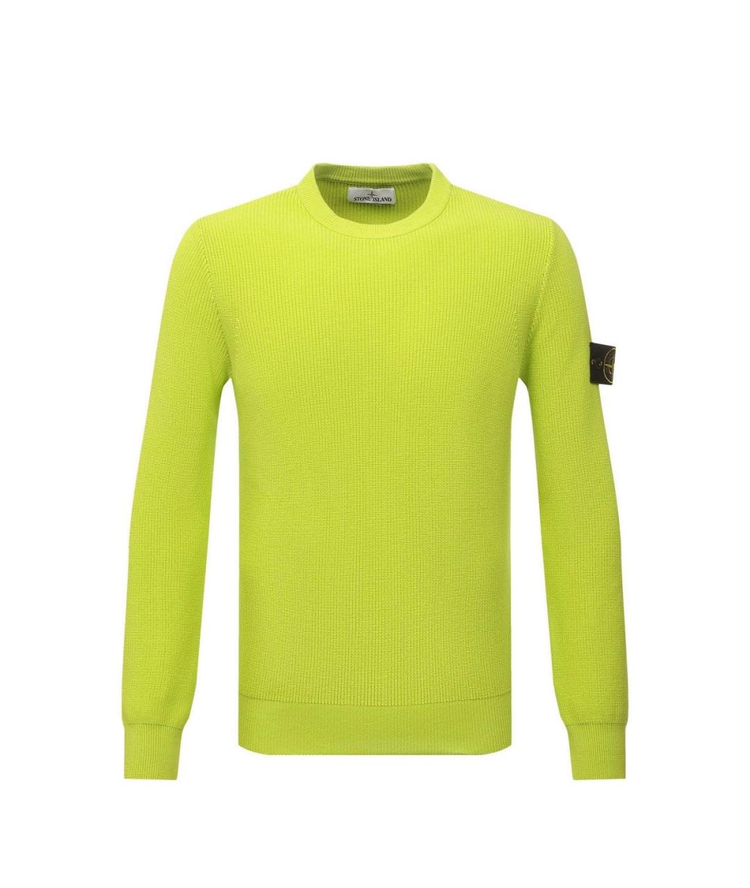 STONE ISLAND Салатовый хлопковый джемпер / свитер, фото 1