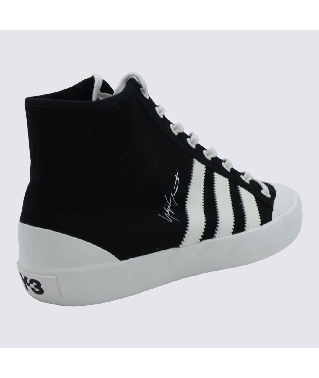 Y-3 Черные текстильные высокие кроссовки / кеды, фото 3