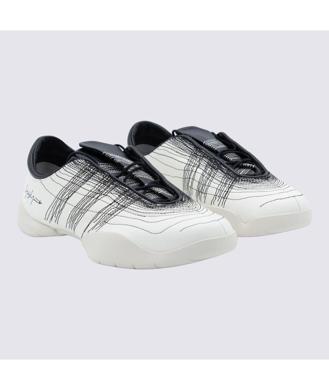 Y-3 Белые кожаные низкие кроссовки / кеды, фото 2