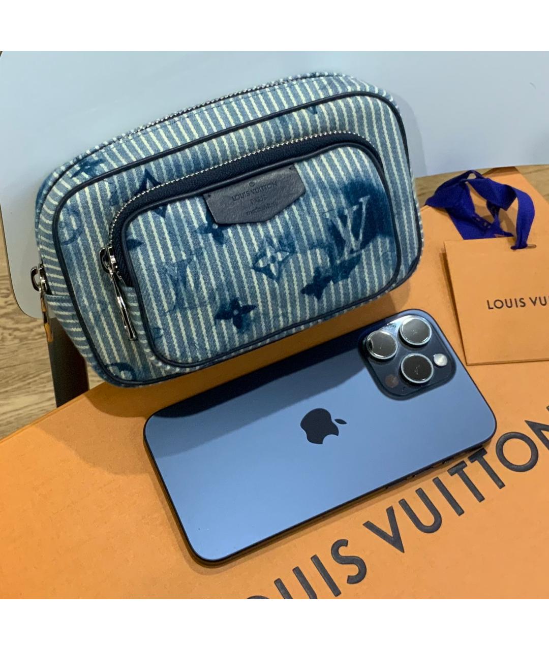 LOUIS VUITTON Синяя деним сумка на плечо, фото 5