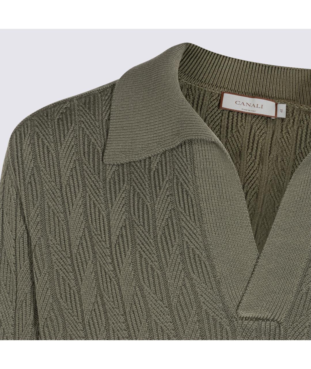 CANALI Зеленый шерстяной джемпер / свитер, фото 4