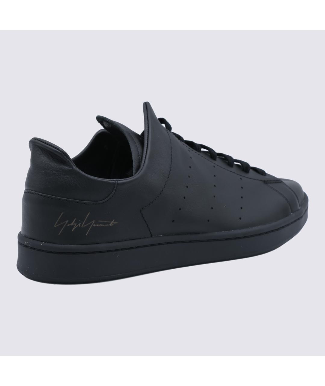 Y-3 Черные кожаные низкие кроссовки / кеды, фото 3