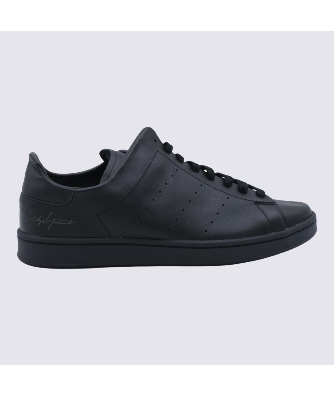 Y-3 Черные кожаные низкие кроссовки / кеды, фото 5