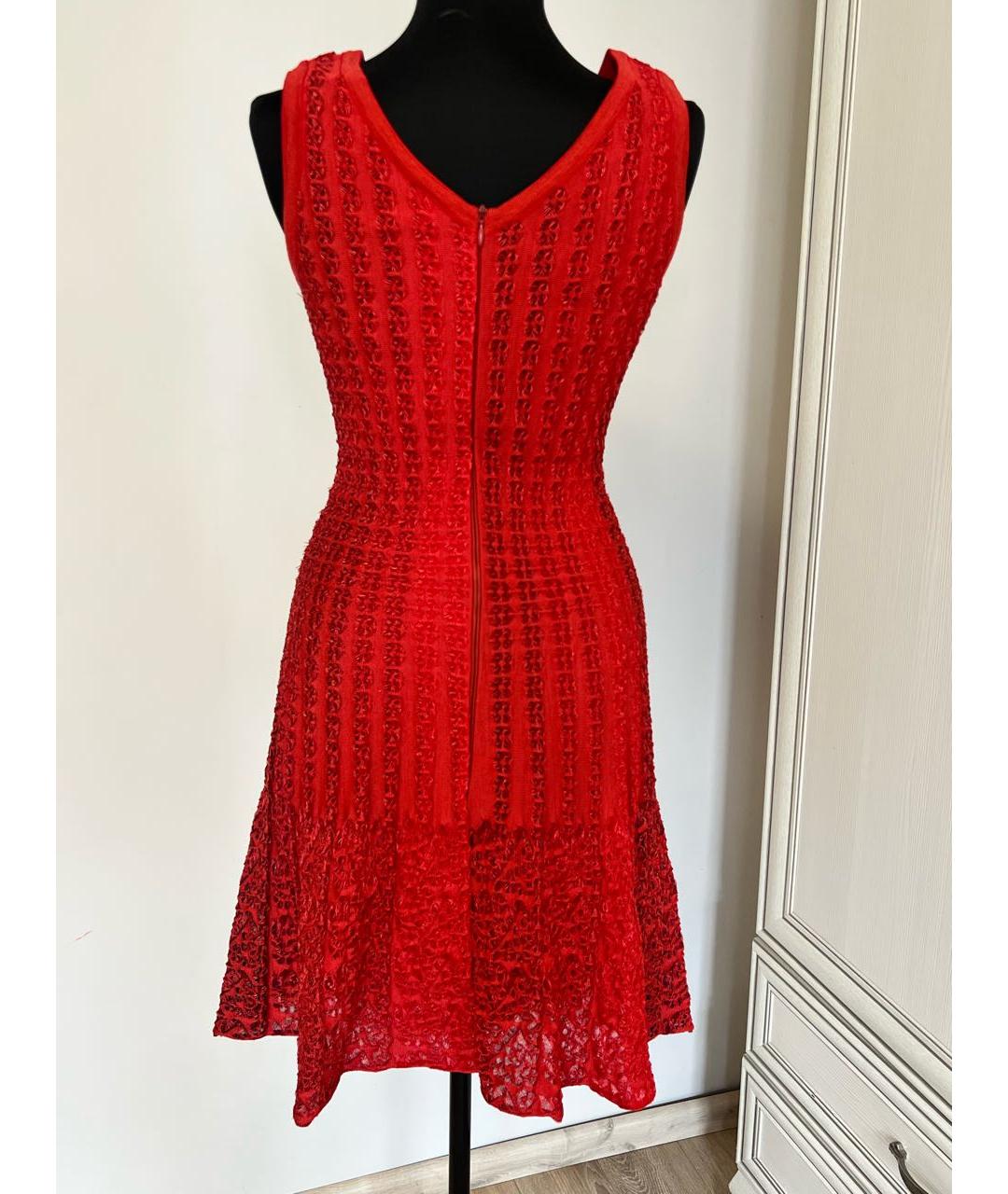ALAIA Красное вискозное коктейльное платье, фото 4