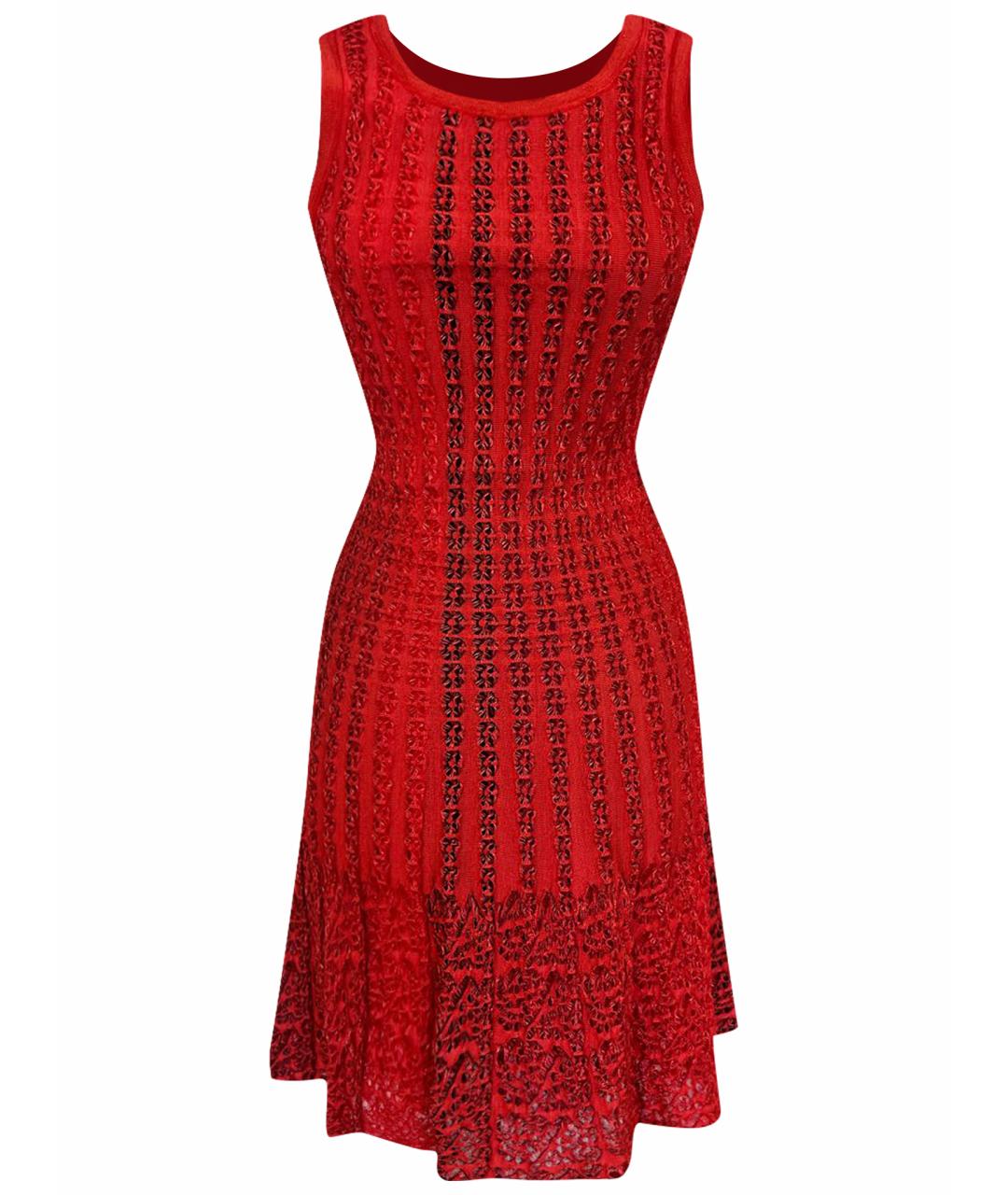 ALAIA Красное вискозное коктейльное платье, фото 1