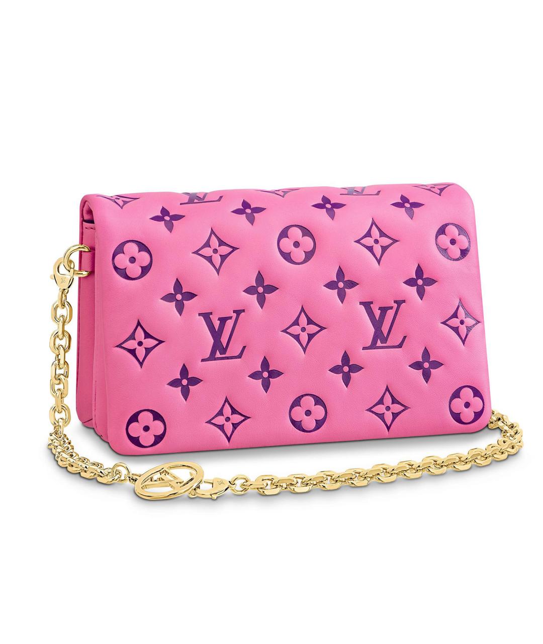 LOUIS VUITTON Розовая кожаная сумка через плечо, фото 7