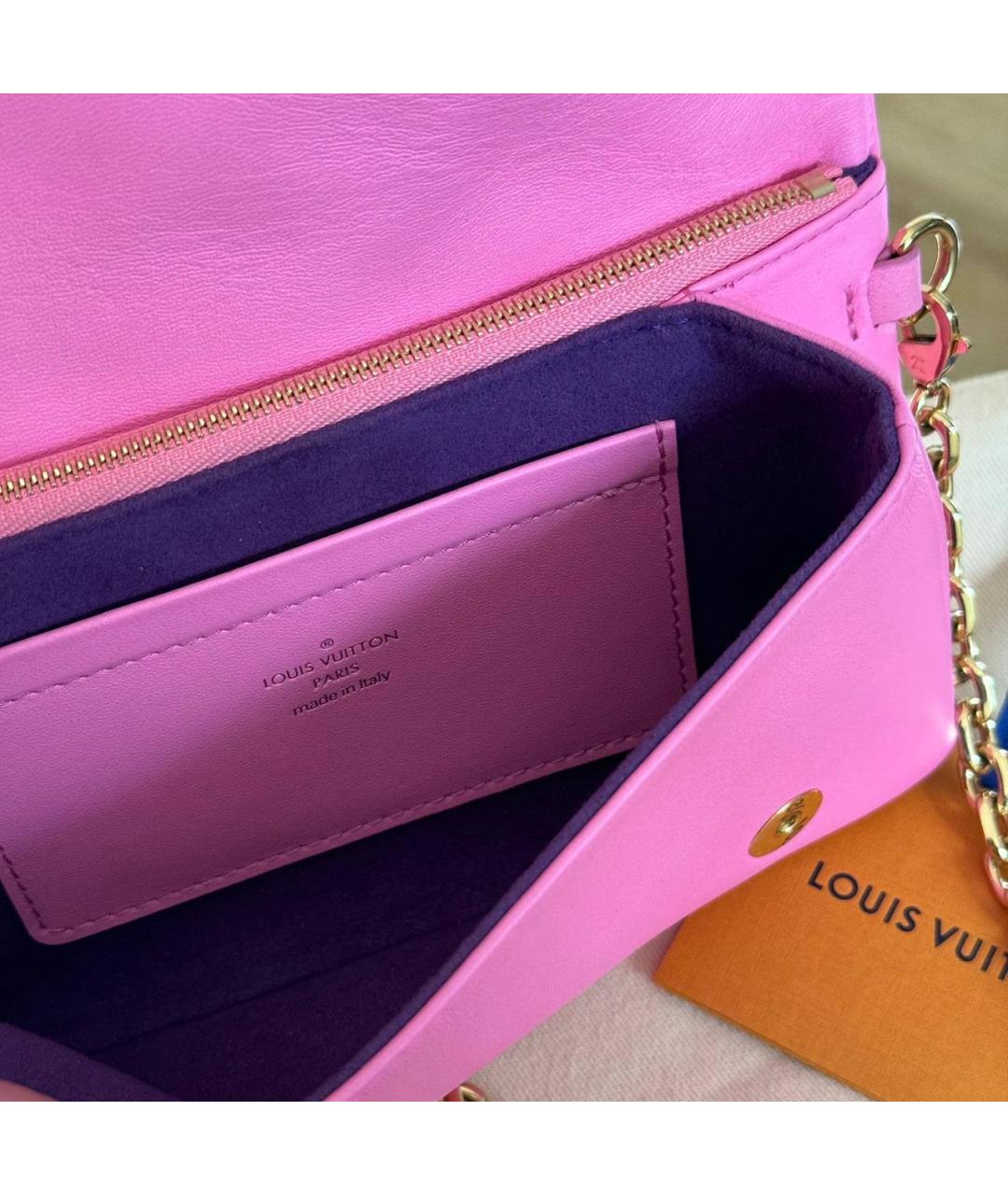 LOUIS VUITTON Розовая кожаная сумка через плечо, фото 5