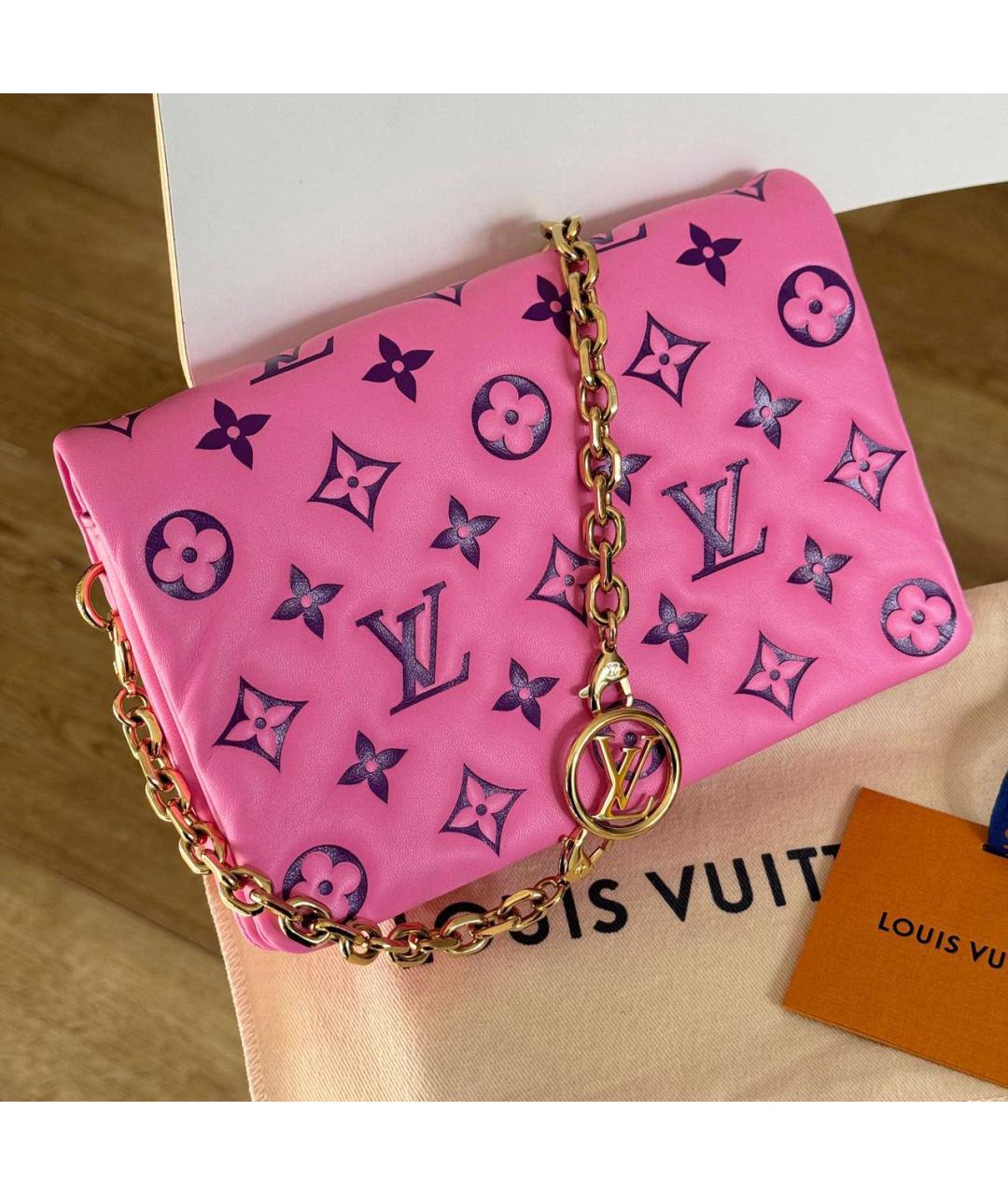 LOUIS VUITTON Розовая кожаная сумка через плечо, фото 4