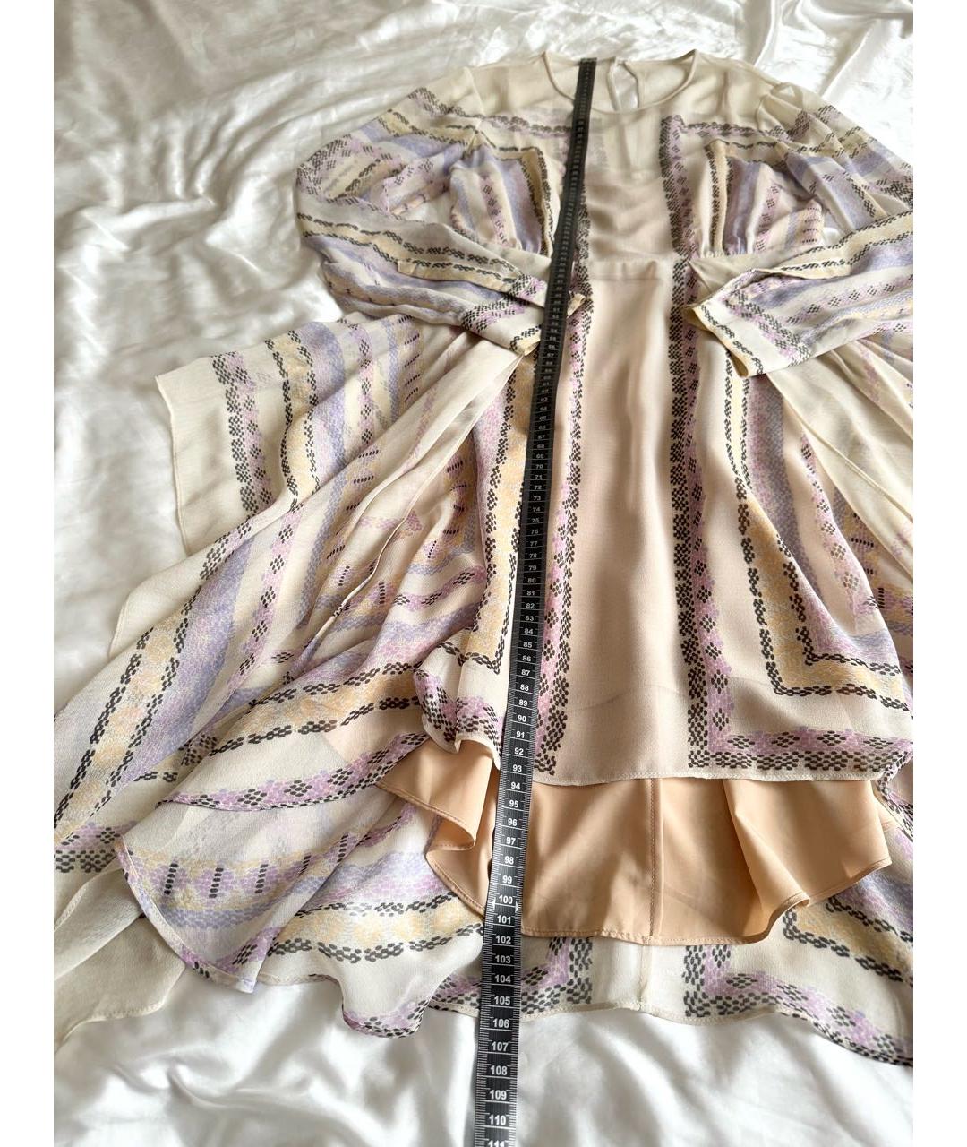 BCBG MAXAZRIA Бежевое синтетическое повседневное платье, фото 8