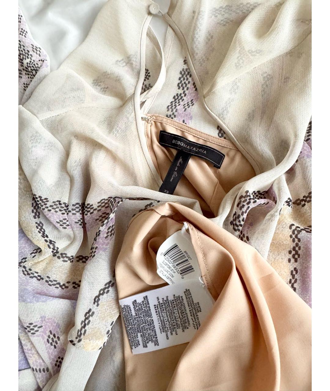 BCBG MAXAZRIA Бежевое синтетическое повседневное платье, фото 7