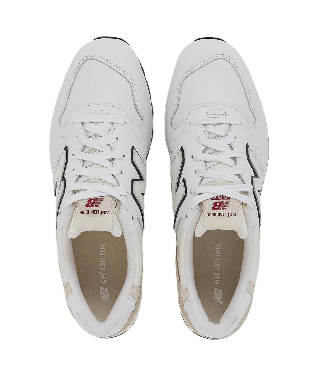 NEW BALANCE Белые кожаные низкие кроссовки / кеды, фото 3