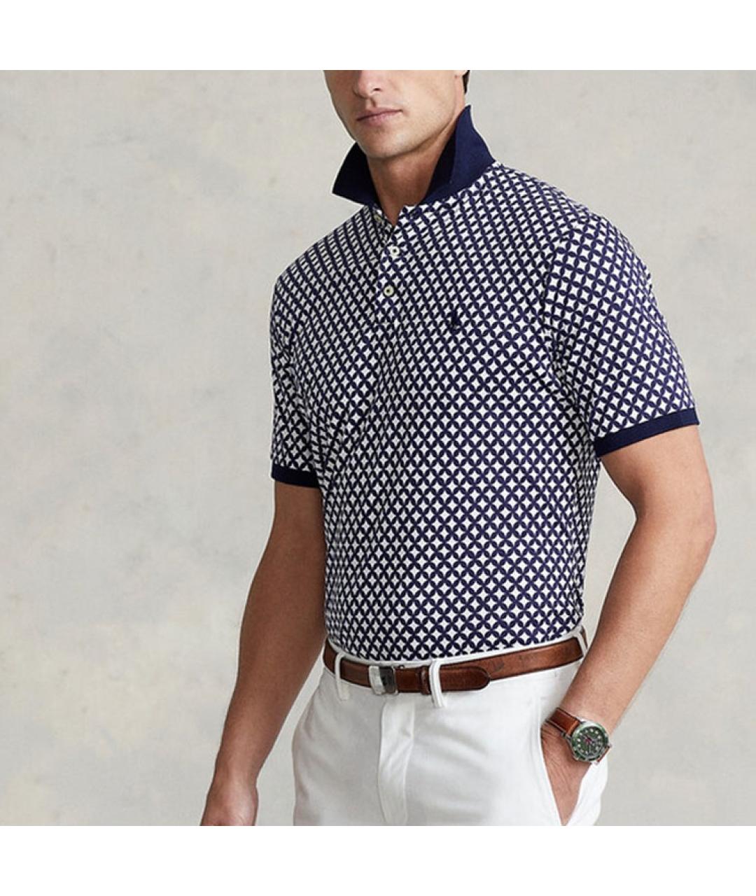 POLO RALPH LAUREN Синее поло с коротким рукавом, фото 3