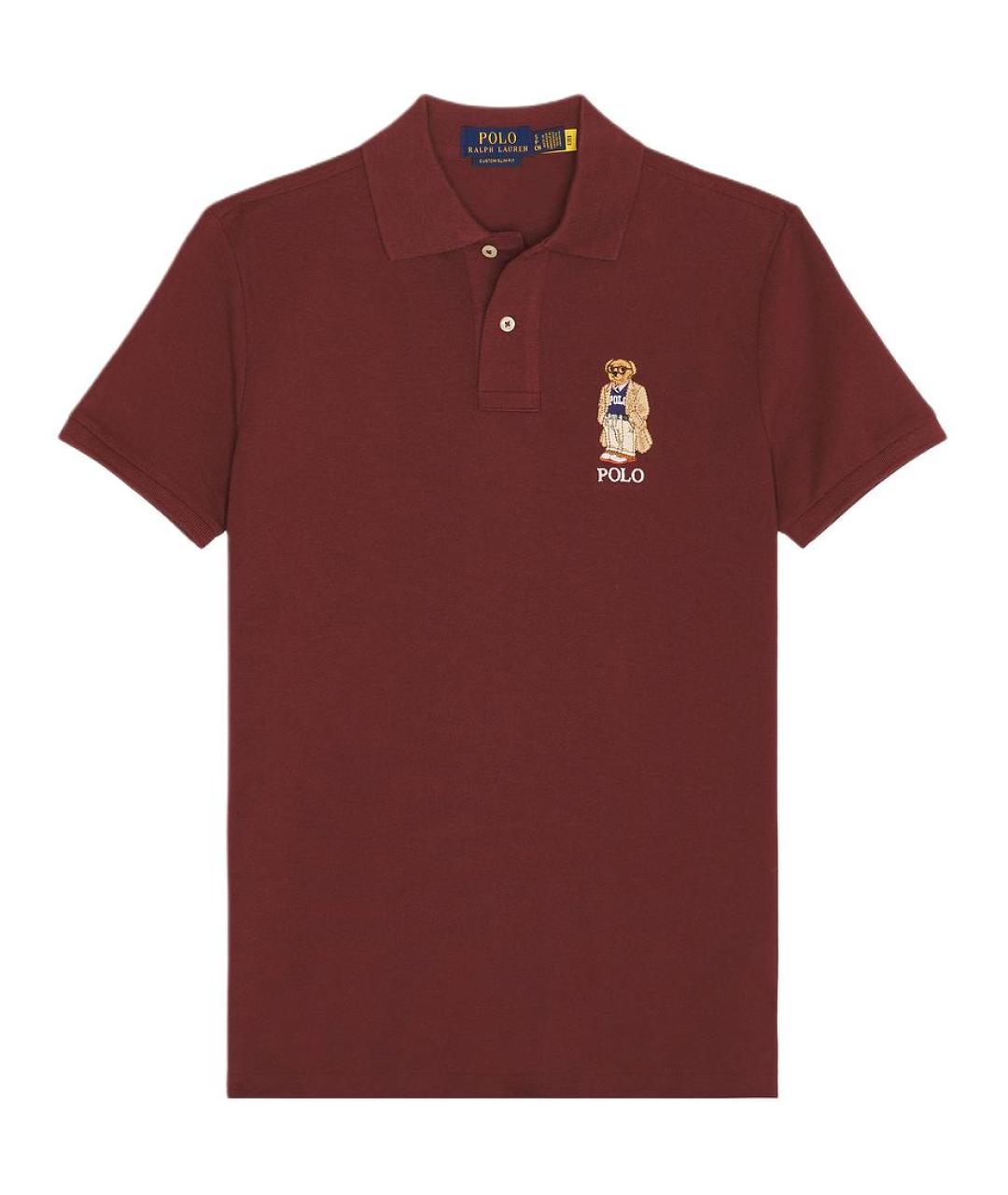 POLO RALPH LAUREN Бордовое поло с коротким рукавом, фото 1