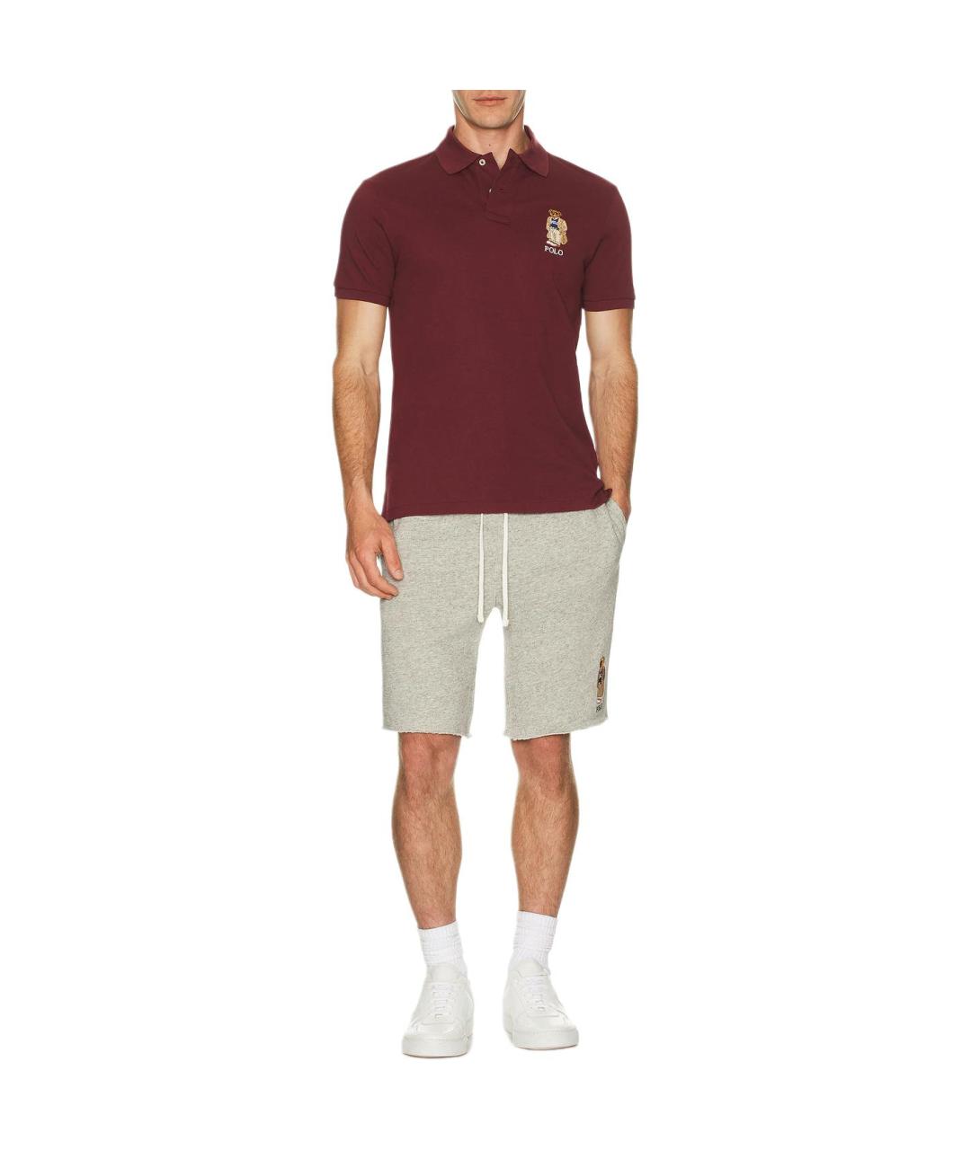 POLO RALPH LAUREN Бордовое поло с коротким рукавом, фото 3