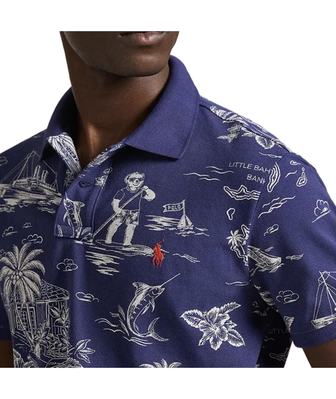 POLO RALPH LAUREN Синее поло с коротким рукавом, фото 5