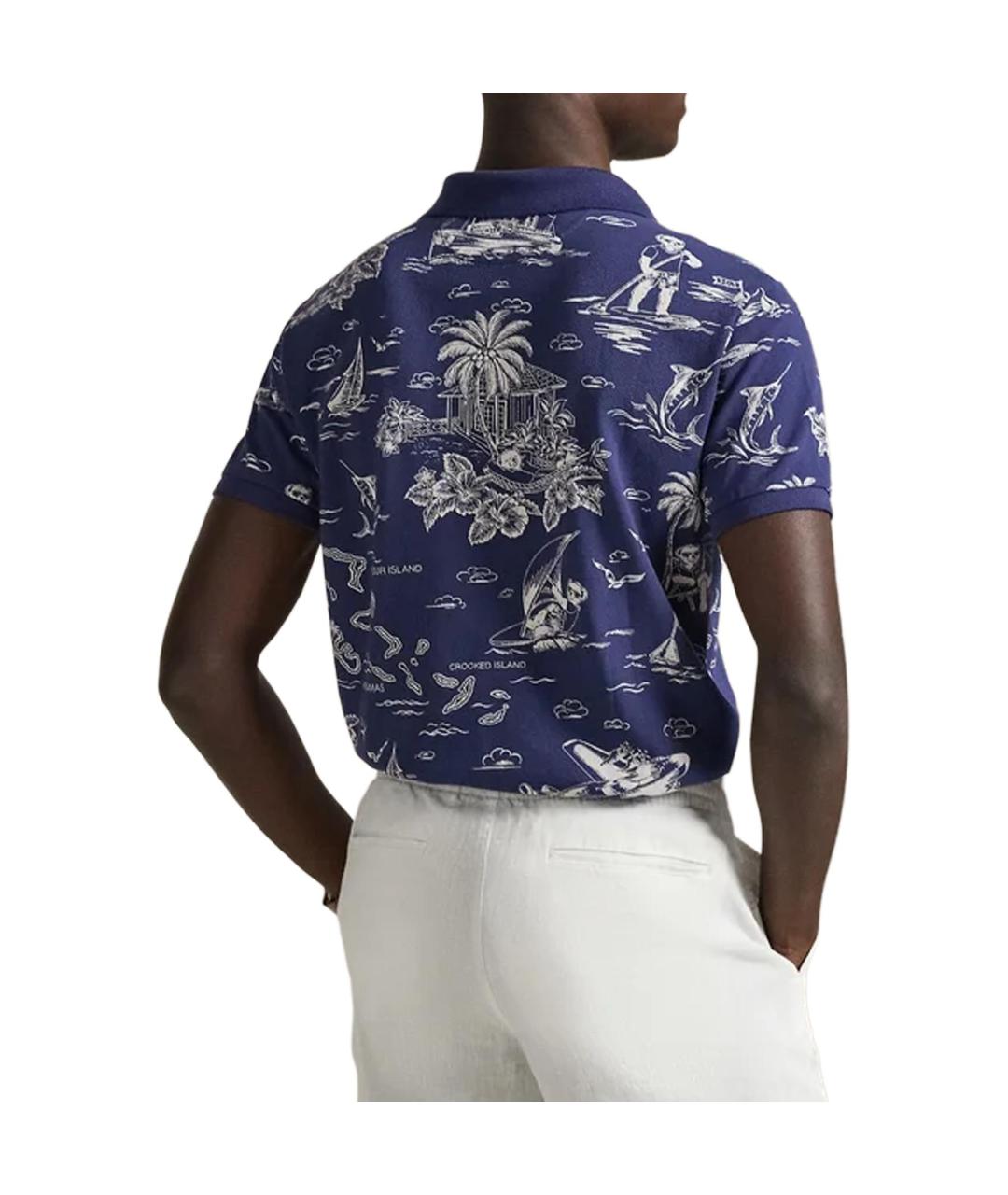 POLO RALPH LAUREN Синее поло с коротким рукавом, фото 4