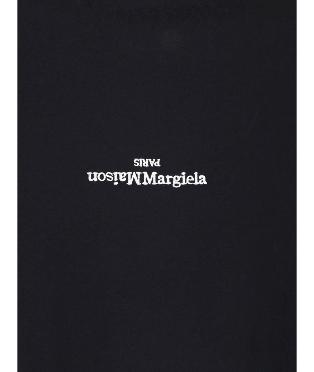 MAISON MARGIELA Черная хлопковая футболка, фото 3