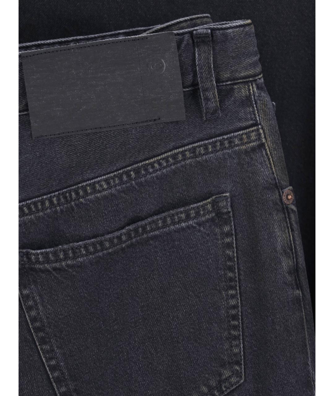 MM6 MAISON MARGIELA Черные хлопковые прямые джинсы, фото 5