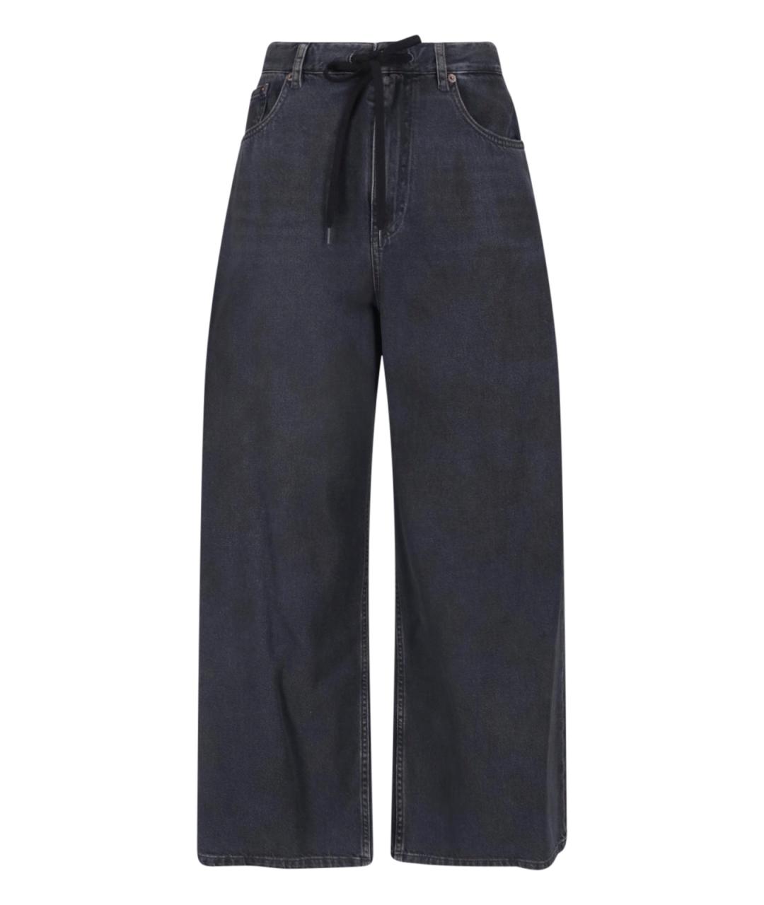 MM6 MAISON MARGIELA Черные хлопковые прямые джинсы, фото 1